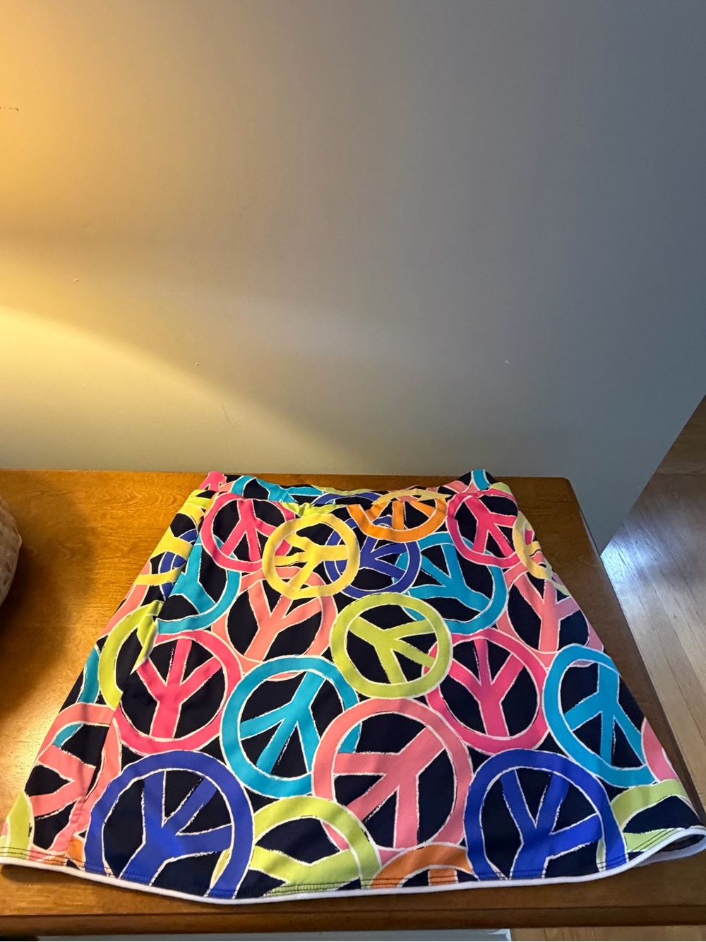 Lulu-B Colorful Peace Sign Print Skort Size Medium Golf Tennis Resort Wear - Picture 3 of 8